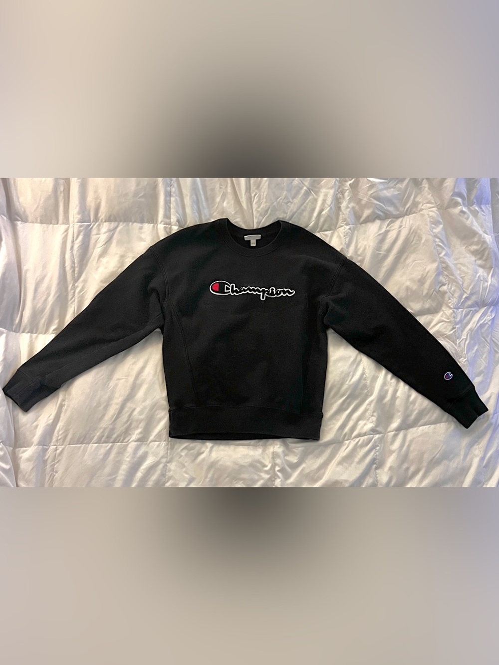 Champion Black Reverse Weave Crewneck Sweatshirt